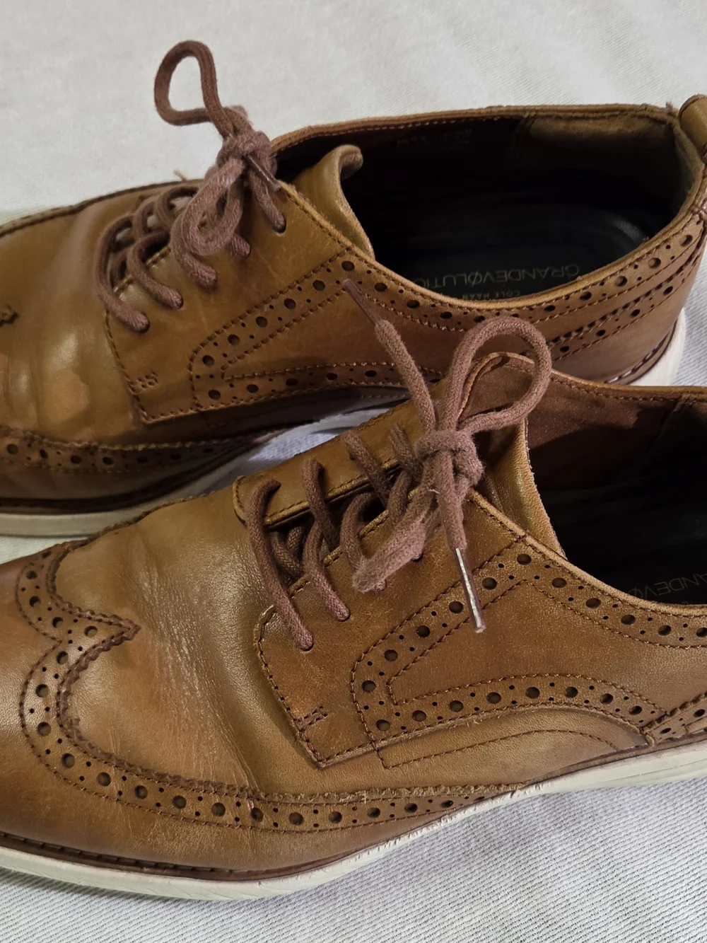 Cole Haan Men's GrandEvølution Wingtip Oxford British Tan Style 10.5M